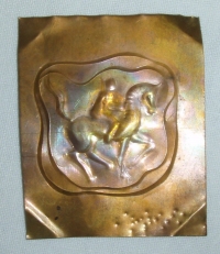 Tepaný plech (Kůň s jezdcem)