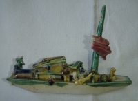 Čínská loďka s plachtou