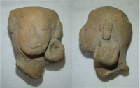 Hlava člověka, vyrobena z hlíny, Stř. Amerika, pravděpodobně Mexiko