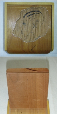 Krabička s vyobrazením hlavy ženy, originál B. Formana, 1945