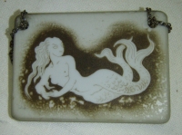 Přívěsek ze skla mořská panna s řetízkem