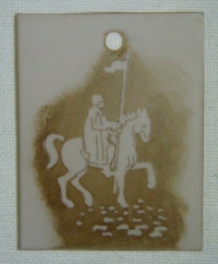 Přívěsek ze skla jezdec na koni