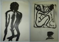 Akt, oboustranný obraz, originál B. Forman, 1962