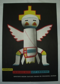 Plakát z výstavy: Indiáni Severní Ameriky, Náprstkovo muzeum Staatliches muzeum für völkerkunde, Drážďany, 2 kusy