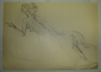 Akt – žena ležící na břiše, originál B. Forman, 1961