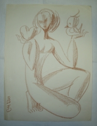 Žena se srdcem na dlani, originál B. Forman, 1956